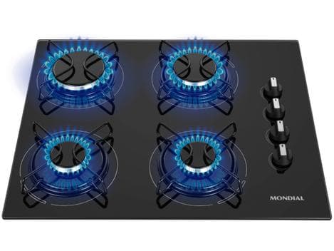 Cooktop 4 Bocas a Gás GLP Mondial Mesa de Vidro Preto Acendimento Automático CTG-01 - Peças para Fogão - Magazine Afadadaspromos