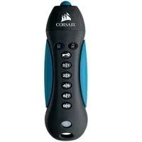 Pen Drive 256GB Corsair Padlock 3, USB 3.0, com Criptografia, Resistente à Água e Choque, Azul e Preto - CMFPLA3B-256GB