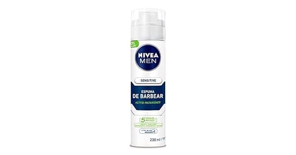 NIVEA MEN Espuma de Barbear Sensitive Para peles sensveis alivia vermelhido com extrato de camomila e vitamina E deslizamento suave da lmina reduz irritaes textura em espuma 200ml