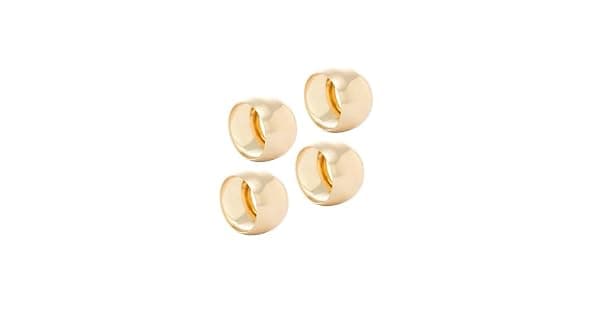 LYOR Conjunto 4 Anis para Guardanapo de Ao Circle Dourado 45cm