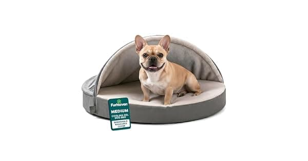 Furhaven Cama Redonda de Espuma de Gel Refrescante para Ces Sherpa e Camura Confortvel com Capa Removvel Lavvel Cinza 66 cm