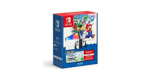 Bundle Nintendo Switch OLED Super Mario Bros Wonder 3 Meses de Assinatura Nintendo Switch Online