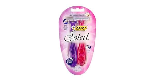 BIC Aparelho De Depilar Soleil Rosa E Roxo Com Fita Lubrificante De leo De Coco 919463 2 Unidades