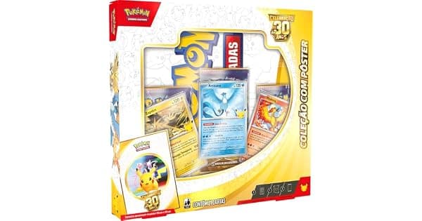 Pokmon TCG Celebrao de 30 anos Box Pokmon Coleo com Pster
