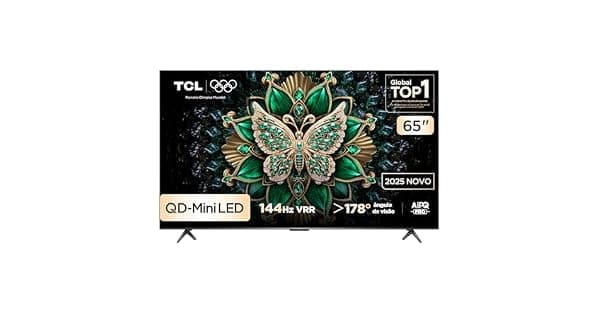 Smart TV TCL 65 Polegadas QDMini LED 4K C6K WiFi Bluetooth Google TV 4 HDMI 144Hz HDR10 65C6K