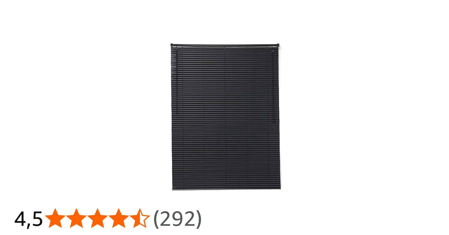 Persiana Horizontal de PVC Largura 1,30 x Altura 80cm na Cor Preta para Salas, Quartos e Escritórios.