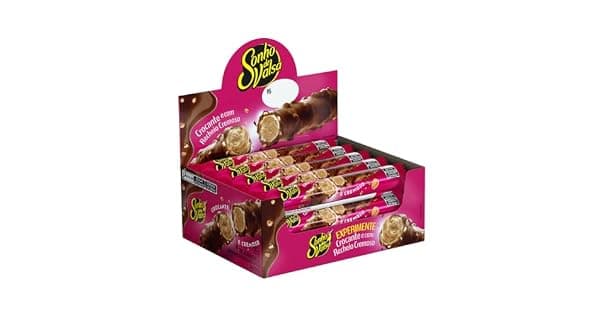 Stick Wafer Recheado Sonho de Valsa Sabor Chocolate Display com 15 unidades de 25g