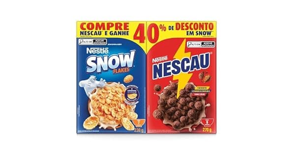 Kit Cereal Matinal Chocolate Nescau 210g Snow Flakes 230g Mais Economia